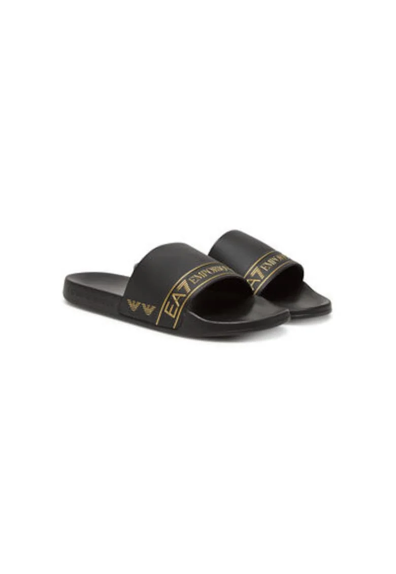 Slapi barbati  Emporio Armani, 7X000110 AF15128, Sintetic, Negru, Negru