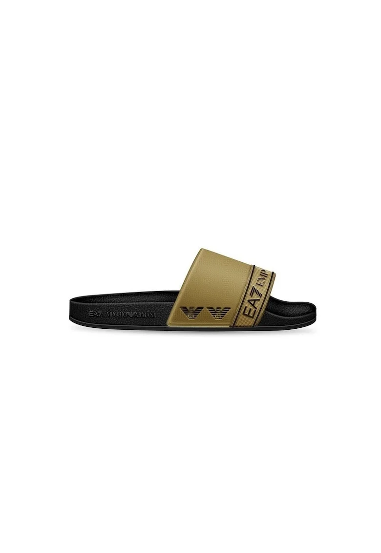 Papuci barbati,  Sintetic, Negru,