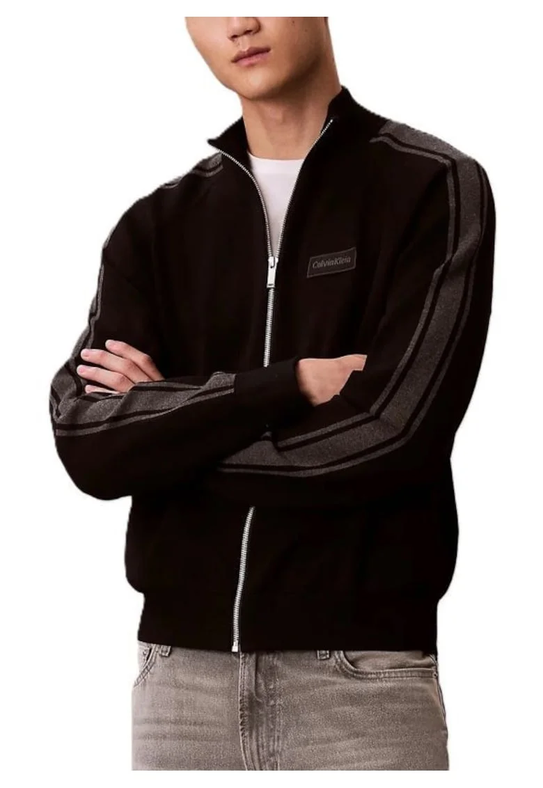 Bluza barbati cu fermoar  LS TECH KNIT TRACK JACKET FZ SWT, Viscoza, Negru,