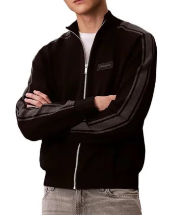 Bluza barbati cu fermoar  LS TECH KNIT TRACK JACKET FZ SWT, Viscoza, Negru,