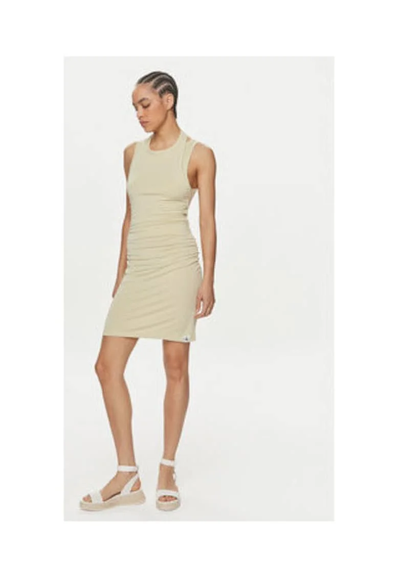 Rochie de vara Dama,  Bej, 67% modal, 27% poliester, 4% elastan,