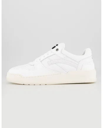Pantofi sport low-cut de piele Grid Lea, Alb murdar