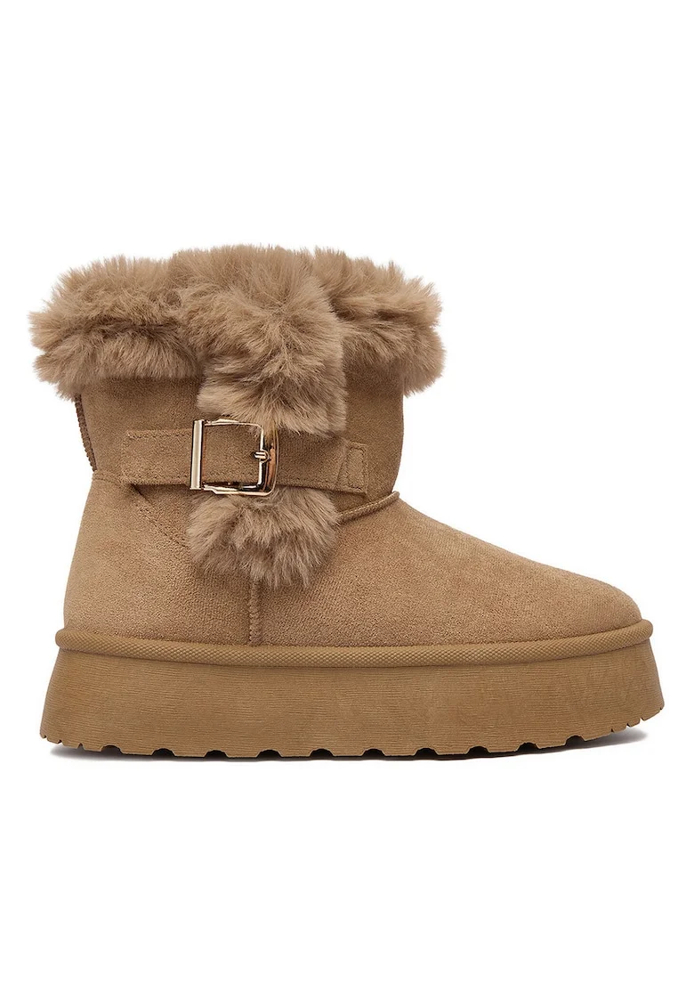 Botine femeie,  textil, bej,