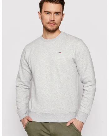 Bluza de trening din amestec de bumbac organic cu decolteu la baza gatului