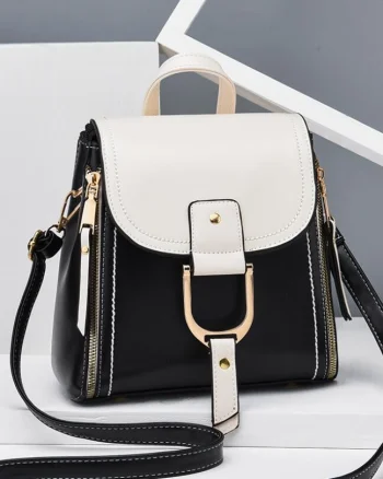 Rucsac dama, Prema GT2275, Negru/Alb