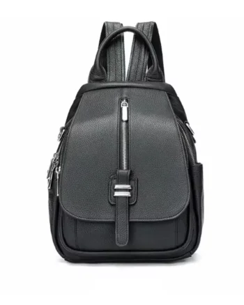 Rucsac de dama, Soraya GT2739, piele naturala, Negru