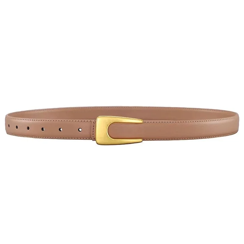Curea dama C-190, piele naturala, Bej