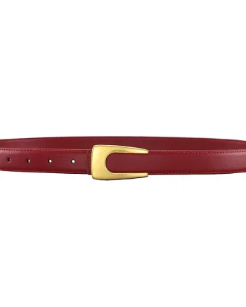 Curea dama C-191, piele naturala, Rosie