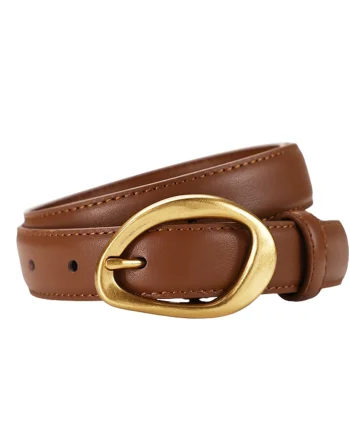 Curea dama C-193, piele naturala, Maro