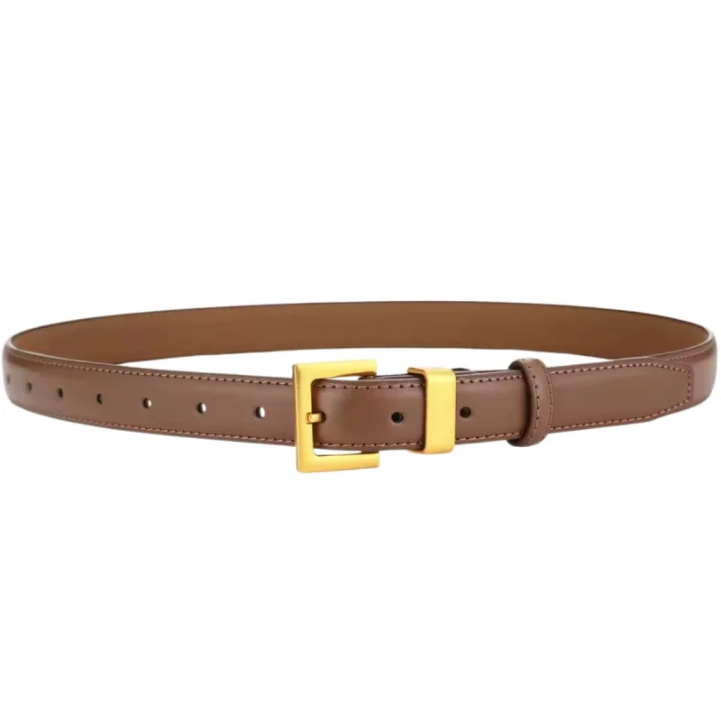Curea dama C-195, piele naturala, Maro