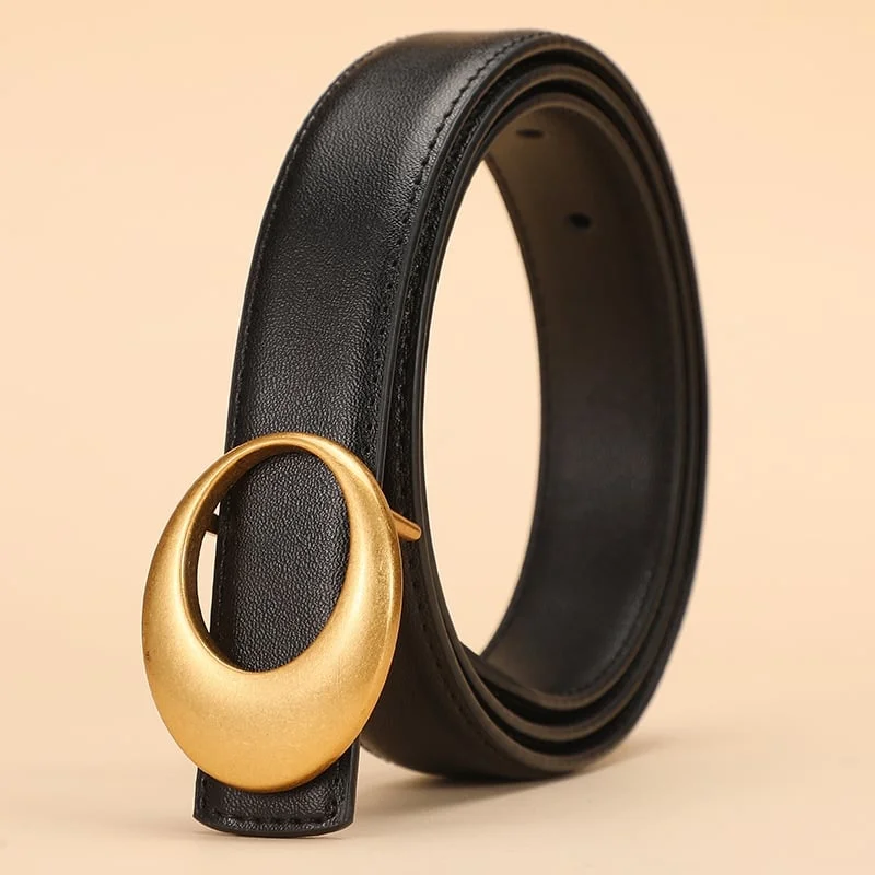 Curea dama C-196, piele naturala, Neagra