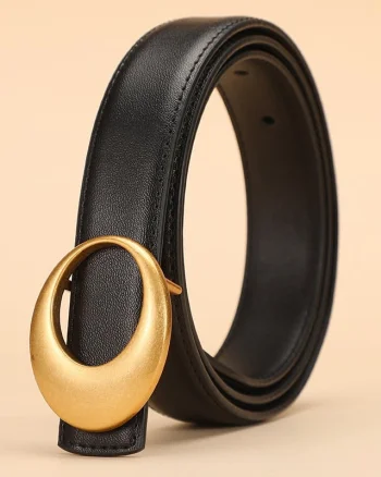 Curea dama C-196, piele naturala, Neagra