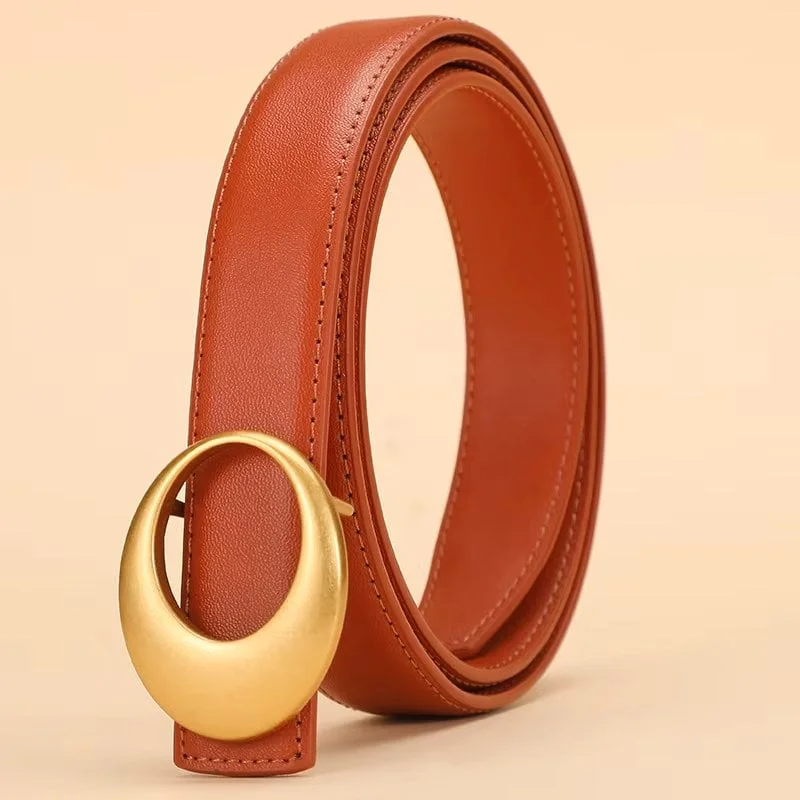 Curea dama C-200, piele naturala, Orange