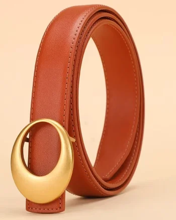 Curea dama C-200, piele naturala, Orange