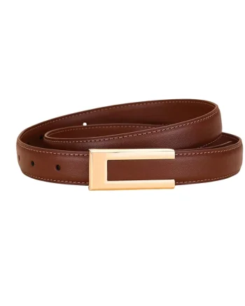 Curea dama C-203, piele naturala, Maro