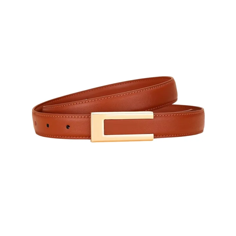 Curea dama C-204, piele naturala, Orange