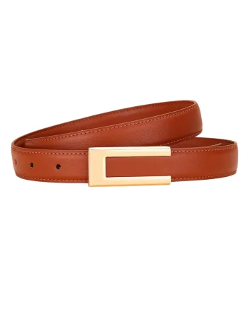 Curea dama C-204, piele naturala, Orange