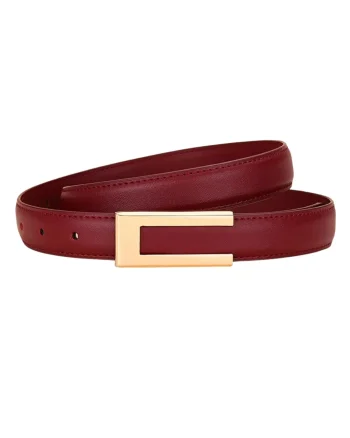 Curea dama C-206, piele naturala, Rosie