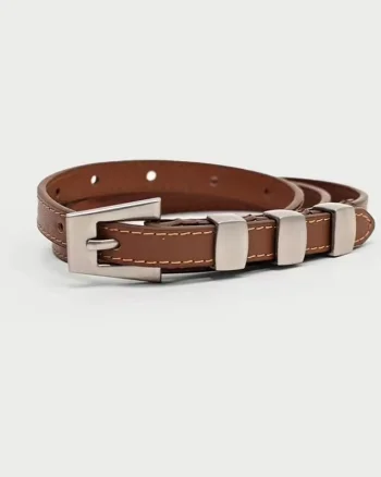 Curea dama C-219, piele naturala, Maro