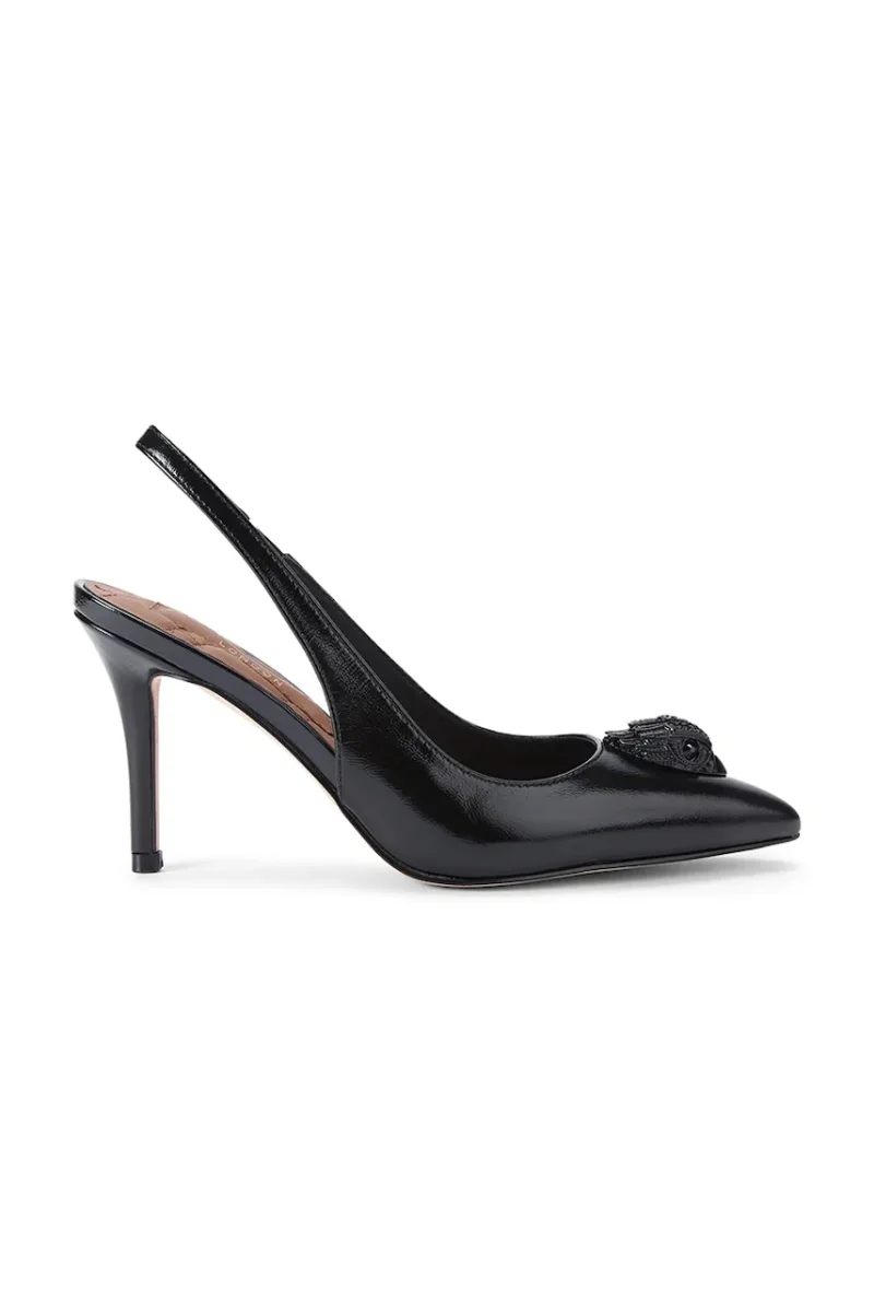Kurt Geiger London pantofi cu toc stiletto din piele Belgravia High Sling Dr Black Patent