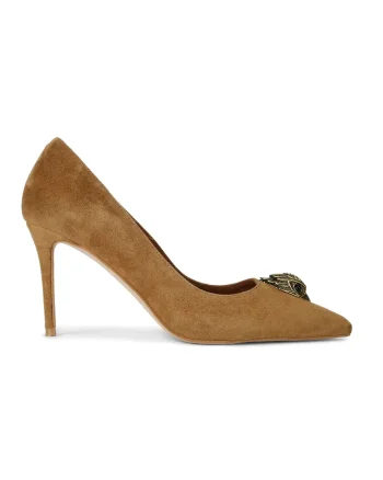 Kurt Geiger London pantofi cu toc stiletto din piele întoarsă Belgravia Eagle Court Tan Suede