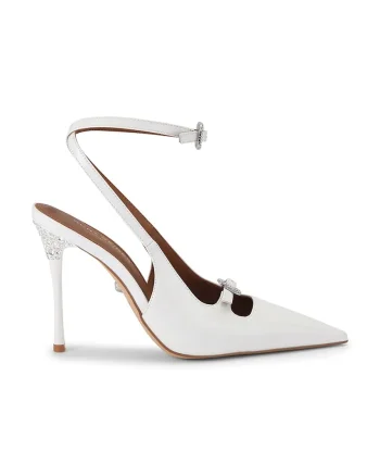 Kurt Geiger London pantofi cu toc stiletto din piele Buckle Point Court White