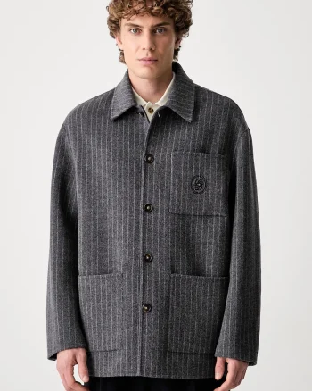 Drôle de Monsieur cămașă pentru bărbați cu lână Pinstripe