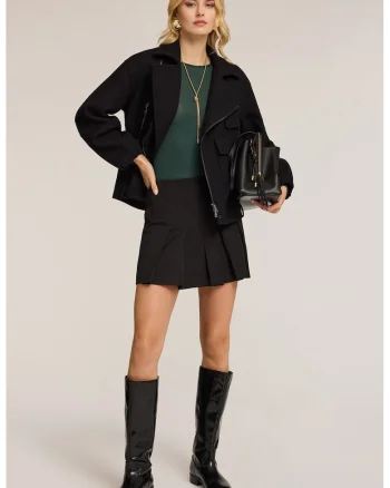 Fusta mini cu pliuri, Negru