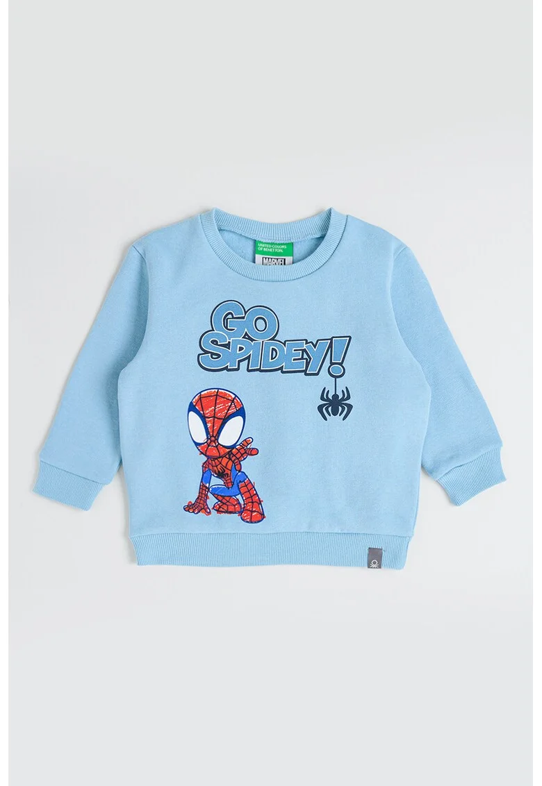 Bluza de trening cu imprimeu Spiderman, Rosu/Albastru deschis