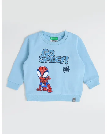 Bluza de trening cu imprimeu Spiderman, Rosu/Albastru deschis