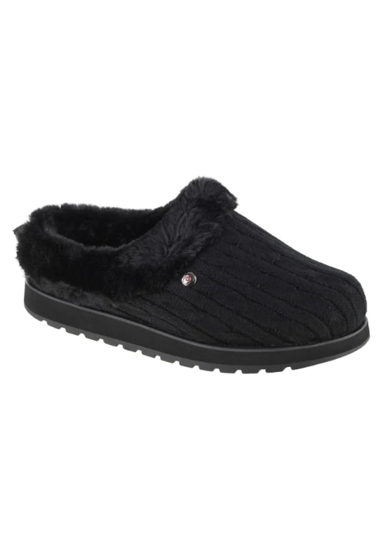 Papuci cu garnitura din blana sintetica Keepsakes- Ice Angel, Negru