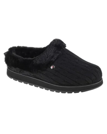 Papuci cu garnitura din blana sintetica Keepsakes- Ice Angel, Negru