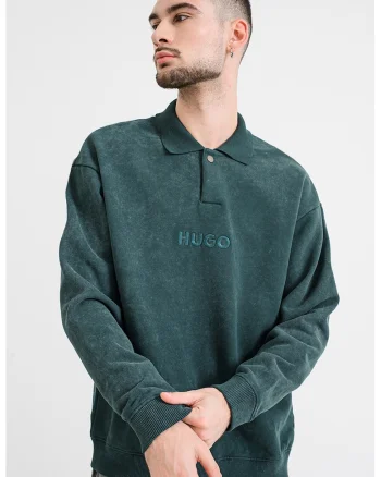 Bluza polo de trening cu logo brodat Delwy, Verde englez