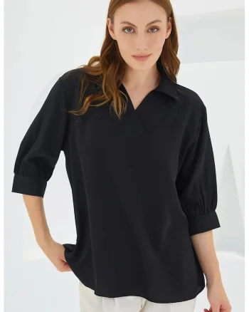 Bluza lejera cu guler Polo