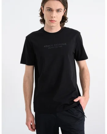 Tricou cu imprimeu logo, Negru