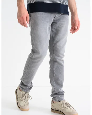 Blugi slim-fit cu aspect decolorat, Gri