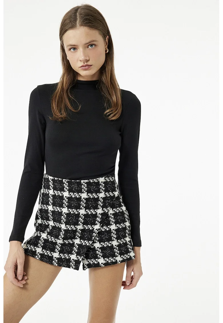 Bluza din amestec de modal cu maneci lungi, Negru