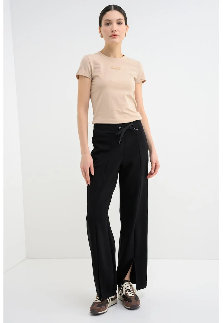 Tricou slim-fit cu logo, Maro nisip