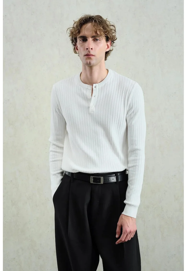 Bluza albă  Slim Fit, Alb