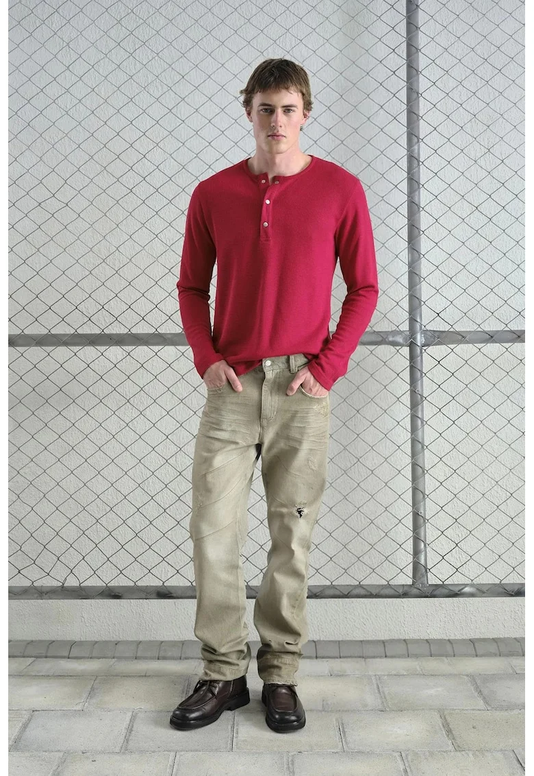 Bluza barbati,  Comfort Fit, elastic, rosu, amestec poliester-viscoza, Rosu