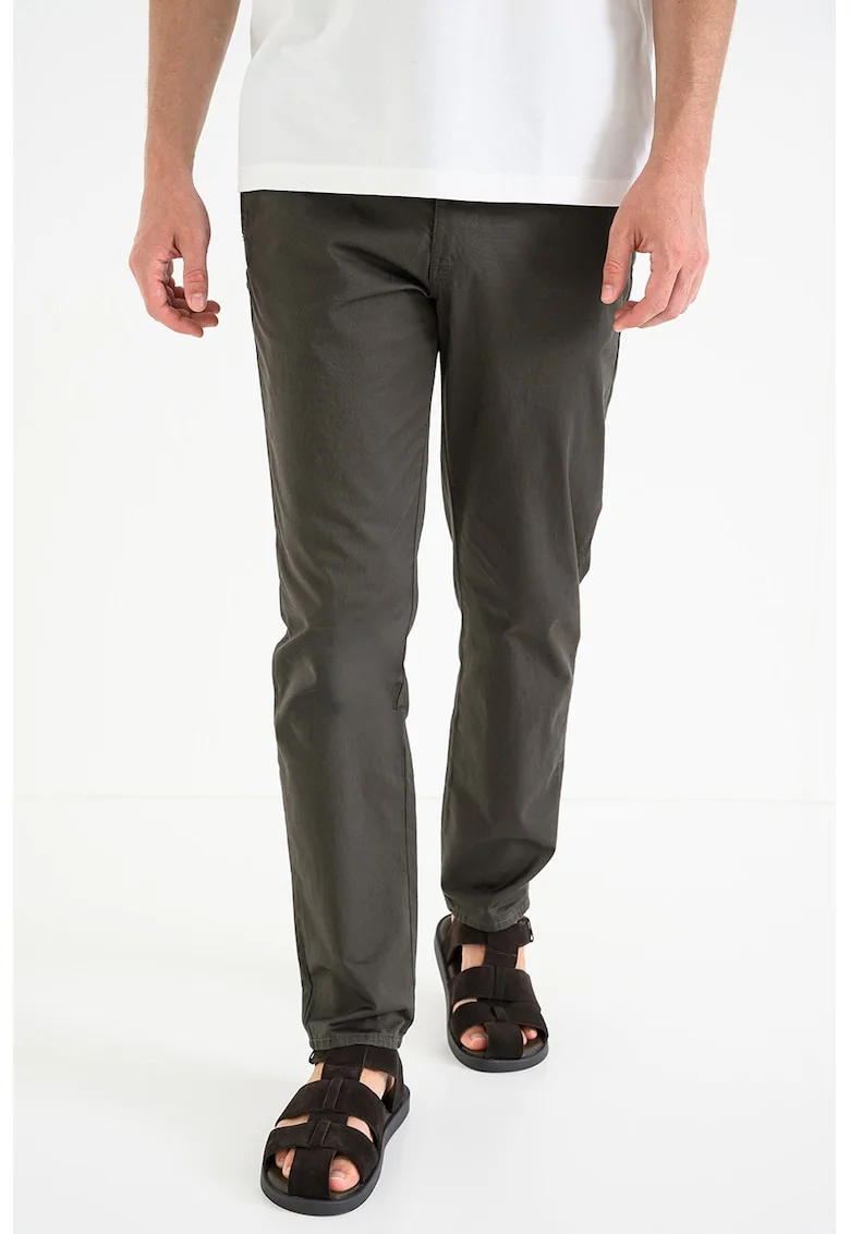 Pantaloni chino regular fit, Kaki