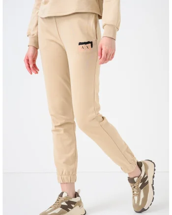 Pantaloni de trening cu buzunare laterale, Bej