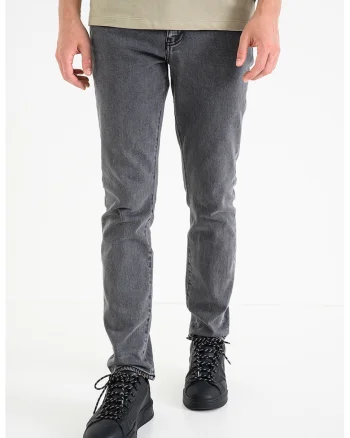 Blugi slim fit cu talie joasa, Gri