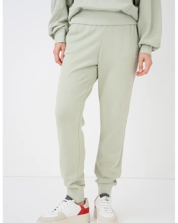Pantaloni de trening din bumbac cu buzunare laterale, Verde deschis