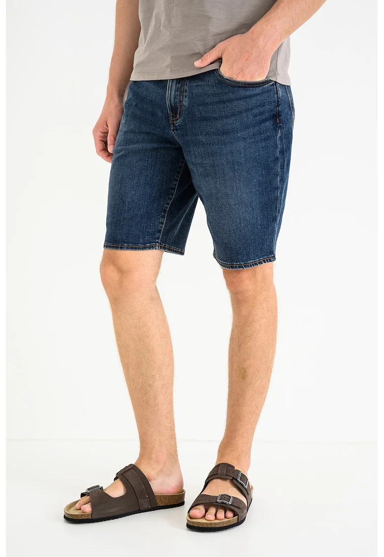 Blugi scurti slim fit, Albastru inchis