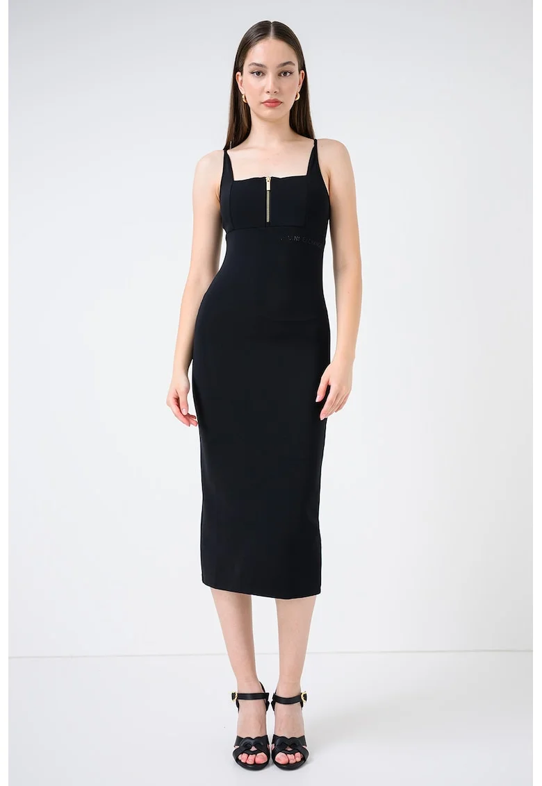 Rochie midi cambrata, Negru