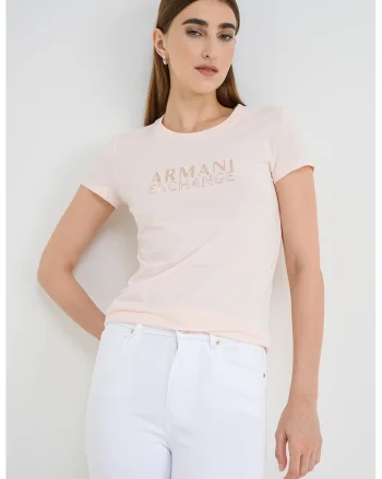 Tricou slim fit cu logo, Roz pastel