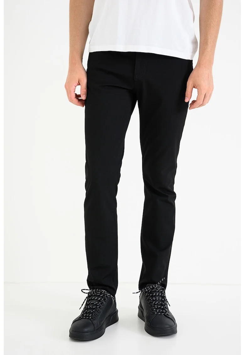 Blugi slim fit cu talie medie, Negru