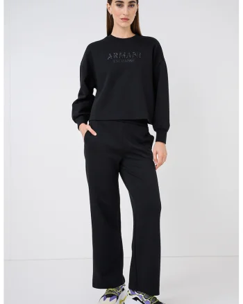 Bluza de trening cu logo cu strasuri, Negru