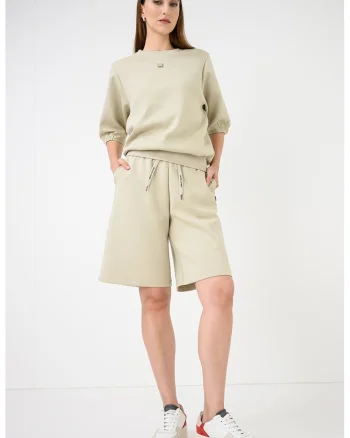 Pantaloni de trening cu snur de ajustare, Bej deschis